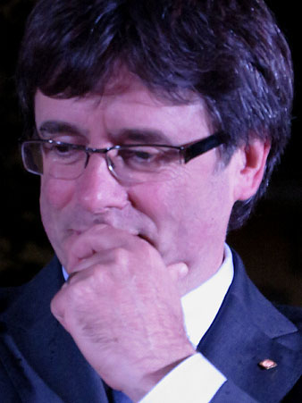 El President Carles Puigdemont durant l'acte