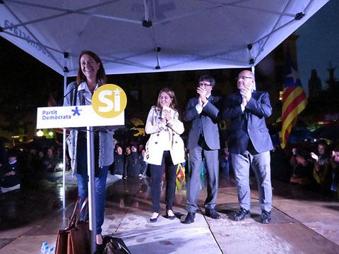 L'alcaldessa de Girona Marta Madrenas durant la seva intervenci&oacute;