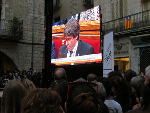Compareixen&ccedil;a del President Carles Puigdemont al Parlament. Discurs de la independ&egrave;ncia
