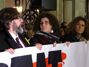 Concentraci&oacute; per la llibertat dels presos pol&iacute;tics a la pla&ccedil;a del Vi