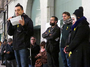 Concentraci&oacute; per la llibertat dels presos pol&iacute;tics a la pla&ccedil;a del Vi