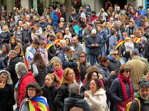 Jornada de vaga general 8N. Concentraci&oacute; davant la seu de la Generalitat a Girona