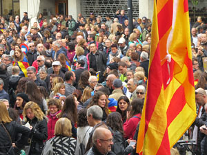 Jornada de vaga general 8N. Concentraci&oacute; davant la seu de la Generalitat a Girona