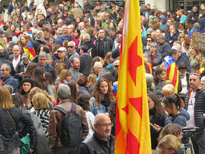 Jornada de vaga general 8N. Concentraci&oacute; davant la seu de la Generalitat a Girona