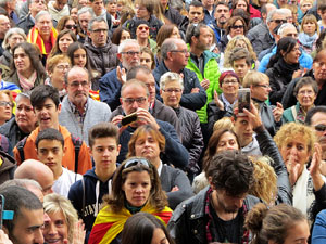Jornada de vaga general 8N. Concentraci&oacute; davant la seu de la Generalitat a Girona