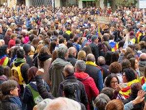 Jornada de vaga general 8N. Concentraci&oacute; davant la seu de la Generalitat a Girona