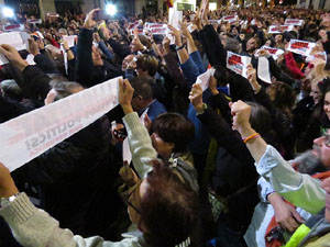 Jornada de vaga general 8N. Concentraci&oacute; a la pla&ccedil;a del Vi