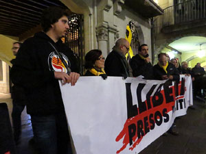 Concentraci&oacute; a la pla&ccedil;a del Vi per la llibertat dels presos pol&iacute;tics