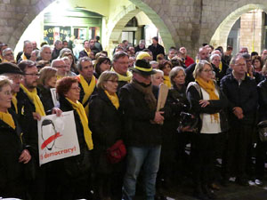 Concentraci&oacute; a la pla&ccedil;a del Vi per la llibertat dels presos pol&iacute;tics