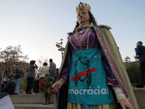 Concentraci&oacute; a la pla&ccedil;a de la Constituci&oacute; convocada per la plataforma Girona Vota a favor del Refer&egrave;ndum