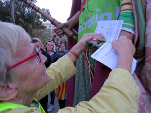 Concentraci&oacute; a la pla&ccedil;a de la Constituci&oacute; convocada per la plataforma Girona Vota a favor del Refer&egrave;ndum
