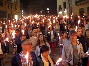 Diada Nacional 2017. XI Marxa de Torxes de Girona pels carrers del Barri Vell de Girona
