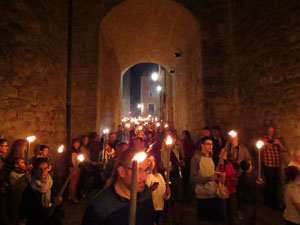 Diada Nacional 2017. XI Marxa de Torxes de Girona pels carrers del Barri Vell de Girona