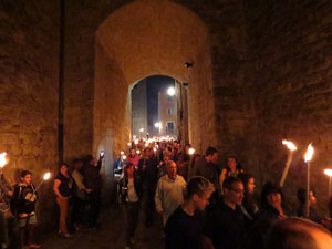 Diada Nacional 2017. XI Marxa de Torxes de Girona pels carrers del Barri Vell de Girona