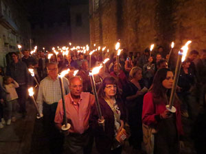 Diada Nacional 2017. XI Marxa de Torxes de Girona pels carrers del Barri Vell de Girona