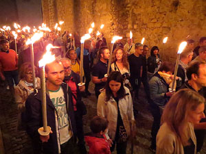Diada Nacional 2017. XI Marxa de Torxes de Girona pels carrers del Barri Vell de Girona