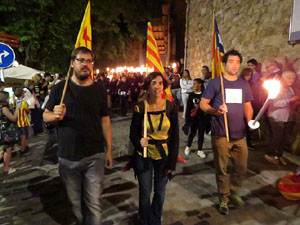 Diada Nacional 2017. XI Marxa de Torxes de Girona pels carrers del Barri Vell de Girona