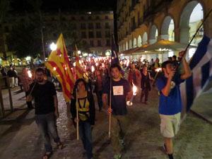 Diada Nacional 2017. XI Marxa de Torxes de Girona pels carrers del Barri Vell de Girona