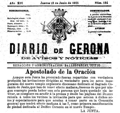 Diario de Gerona de avisos i not&iacute;cias del dijous 13 de juny 1901