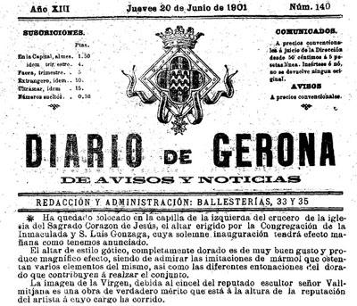 Diario de Gerona de avisos i not&iacute;cias del dijous 20 de juny 1901