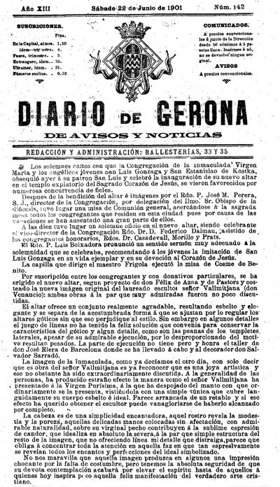 Diario de Gerona de avisos i not&iacute;cias del dissabte 22 de juny 1901