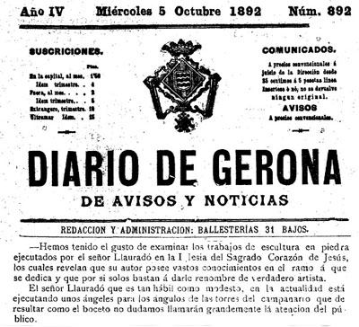 Diario de Gerona de avisos i not&iacute;cias del dimecres 5 d'octubre 1892