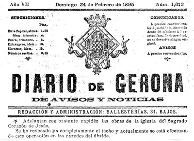 Diario de Gerona de avisos i not&iacute;cias del diumenge 24 de febrer 1895
