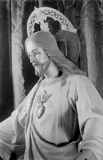 Imatge del Sagrat Cor que presideix l'esgl&eacute;sia. 1930-1940
