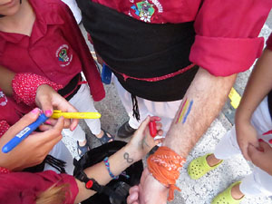 Fires 2017. Els Castells de Vig&iacute;lia a la pla&ccedil;a de Sant Feliu, amb els Marrecs de Salt, la Colla Castellera Esperxats de l'Estany i els Castellers d'Andorra