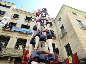 Fires 2017. La Diada Castellera a la pla&ccedil;a del Vi, amb els Marrecs de Salt, els Capgrossos de Matar&oacute; i els Minyons de Terrass
