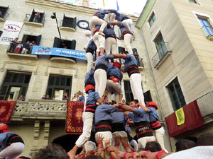 Fires 2017. La Diada Castellera a la pla&ccedil;a del Vi, amb els Marrecs de Salt, els Capgrossos de Matar&oacute; i els Minyons de Terrass