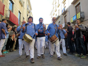 Fires 2017. La Diada Castellera a la pla&ccedil;a del Vi, amb els Marrecs de Salt, els Capgrossos de Matar&oacute; i els Minyons de Terrass