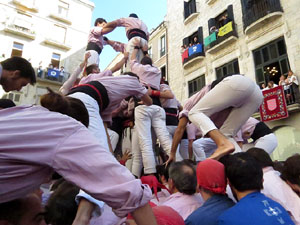 Fires 2017. La Diada Castellera a la pla&ccedil;a del Vi, amb els Marrecs de Salt, els Capgrossos de Matar&oacute; i els Minyons de Terrass
