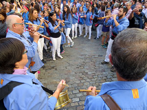 Fires 2017. La Diada Castellera a la pla&ccedil;a del Vi, amb els Marrecs de Salt, els Capgrossos de Matar&oacute; i els Minyons de Terrass