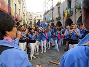 Fires 2017. La Diada Castellera a la pla&ccedil;a del Vi, amb els Marrecs de Salt, els Capgrossos de Matar&oacute; i els Minyons de Terrass