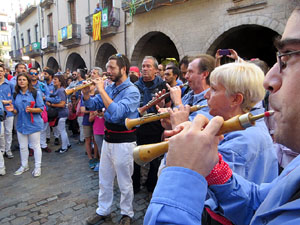 Fires 2017. La Diada Castellera a la pla&ccedil;a del Vi, amb els Marrecs de Salt, els Capgrossos de Matar&oacute; i els Minyons de Terrass