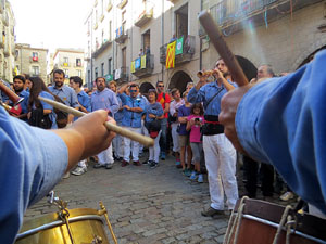 Fires 2017. La Diada Castellera a la pla&ccedil;a del Vi, amb els Marrecs de Salt, els Capgrossos de Matar&oacute; i els Minyons de Terrass