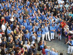 Fires 2017. La Diada Castellera a la pla&ccedil;a del Vi, amb els Marrecs de Salt, els Capgrossos de Matar&oacute; i els Minyons de Terrass