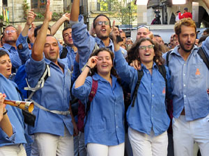 Fires 2017. La Diada Castellera a la pla&ccedil;a del Vi, amb els Marrecs de Salt, els Capgrossos de Matar&oacute; i els Minyons de Terrass