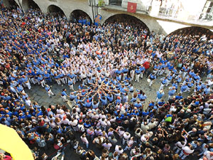 Fires 2017. La Diada Castellera a la pla&ccedil;a del Vi, amb els Marrecs de Salt, els Capgrossos de Matar&oacute; i els Minyons de Terrass