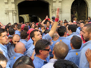 Fires 2017. La Diada Castellera a la pla&ccedil;a del Vi, amb els Marrecs de Salt, els Capgrossos de Matar&oacute; i els Minyons de Terrass