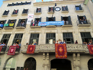Fires 2017. La Diada Castellera a la pla&ccedil;a del Vi, amb els Marrecs de Salt, els Capgrossos de Matar&oacute; i els Minyons de Terrass