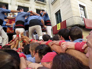 Fires 2017. La Diada Castellera a la pla&ccedil;a del Vi, amb els Marrecs de Salt, els Capgrossos de Matar&oacute; i els Minyons de Terrass
