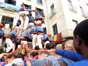 Fires 2017. La Diada Castellera a la pla&ccedil;a del Vi, amb els Marrecs de Salt, els Capgrossos de Matar&oacute; i els Minyons de Terrass