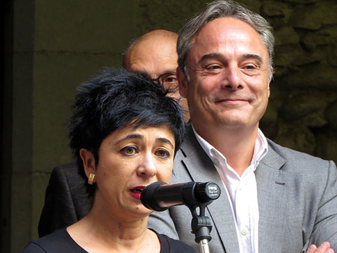 S&iacute;lvia Planas i Carles Ribas, durant la inauguraci&oacute;