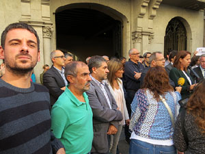 Concentraci&oacute; a la pla&ccedil;a del Vi en protesta per l'empresonament de Cuixart i S&aacute;nchez
