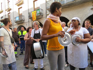 Concentraci&oacute; a la pla&ccedil;a del Vi en protesta per l'empresonament de Cuixart i S&aacute;nchez