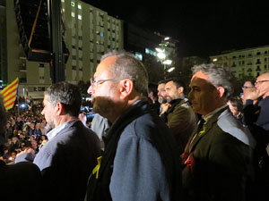 Concentraci&oacute; a la pla&ccedil;a de la Constituci&oacute; en protesta per l'empresonament de Cuixart i S&aacute;nchez