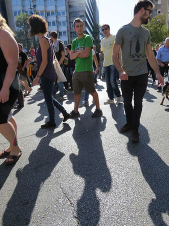 La manifestaci&oacute; a la Gran Via de Jaume I