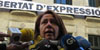 Retirada pancarta Llibertat presos pol&iacute;tics
